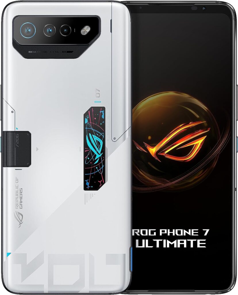 ASUS ROG Phone 7 Ultimate, White, 512GB Storage and 16GB RAM, EU Official, 6.78 Inches, Snapdragon 8 Gen 2